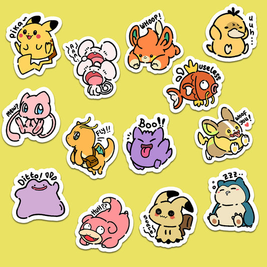 Pokemon Stickers BIG (3.9" / 10 cm)